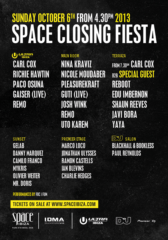 download → Carl Cox - Live at Space Closing Fiesta 2013 (Ibiza) - 06-Oct-2013 download → Carl Cox - Live at Space Closing Fiesta 2013 (Ibiza) - 06-Oct-2013